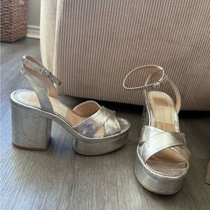 Dolce Vita Metallic Silver Platform Heels
